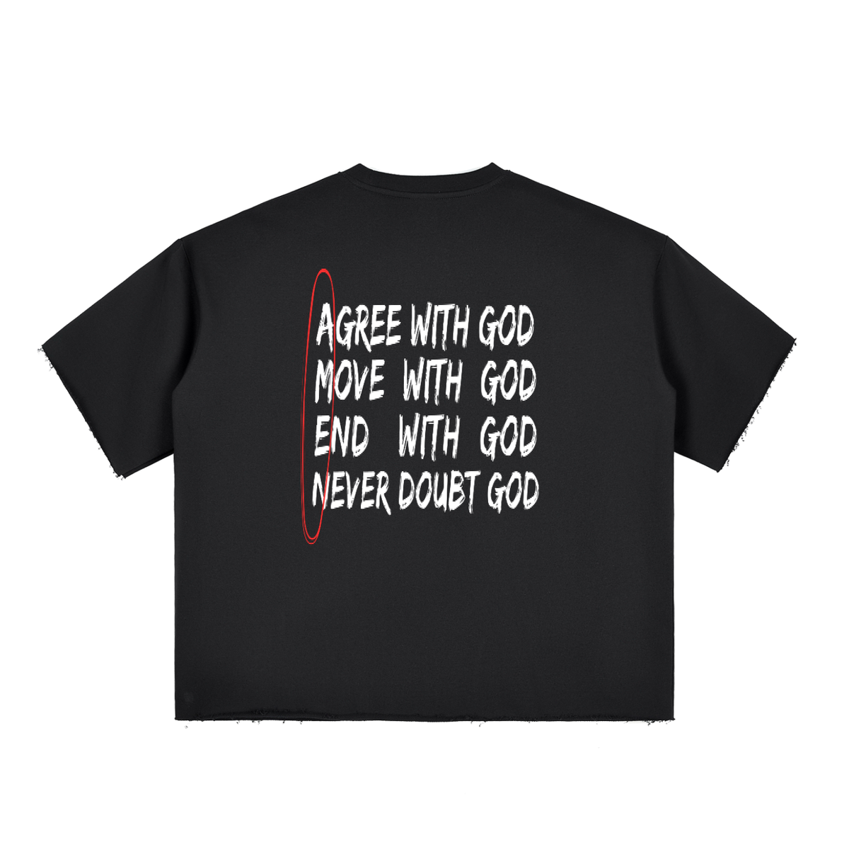 Amen Boxy Half-Sleeve Raw-Edge T-Shirt