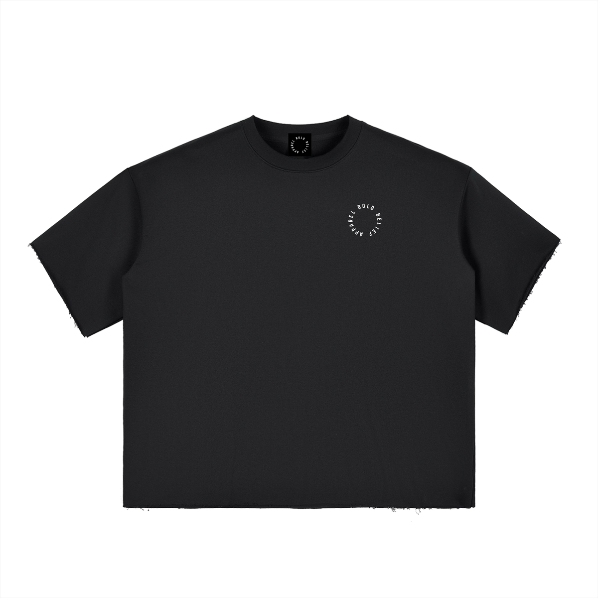 Amen Boxy Half-Sleeve Raw-Edge T-Shirt
