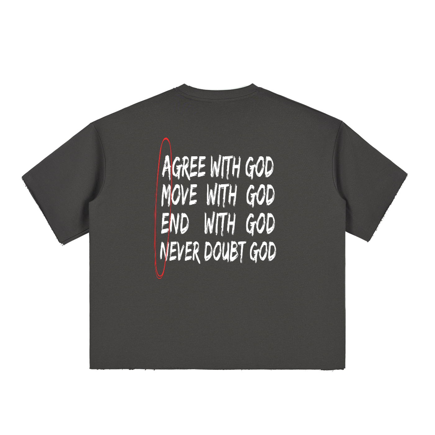 Amen Boxy Half-Sleeve Raw-Edge T-Shirt