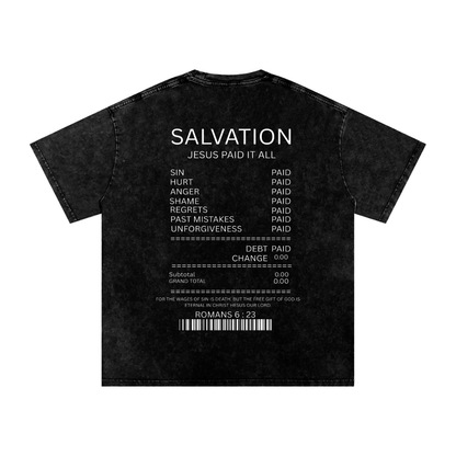 Salvation Snow Washed Oversized Cotton T-Shirt